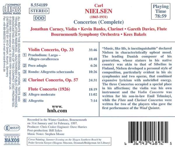 NIELSEN: Violin Concerto; Clarinet Concerto; Flute Concerto - slide-1
