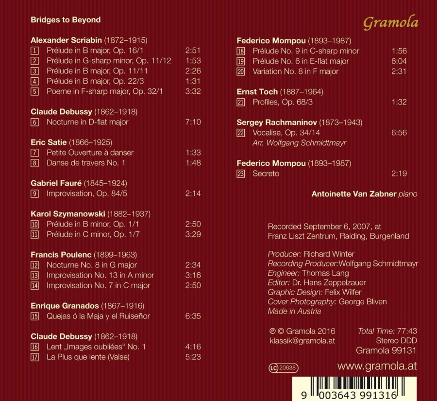 Bridges to Beyond - Fauré; Satie; Mompou; Debussy; Szymanowski - slide-1