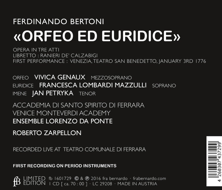Bertoni: Orfeo ed Euridice, Opera in 3 atti - slide-1