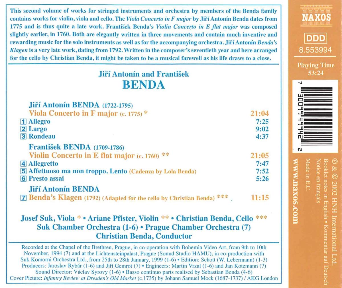 BENDA: Viola &  Violin Concertos - slide-1