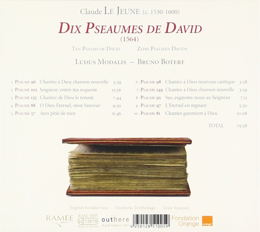 Le Jeune: Dix Pseaumes de David (1564) - slide-1