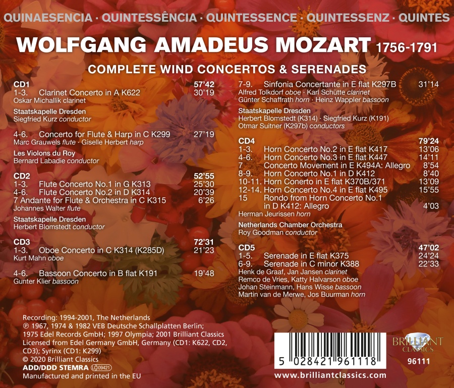 Quintessence Mozart: Complete Wind Concertos & Serenades - slide-1