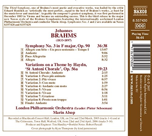 BRAHMS: Symphony 3; St Antoni Chorale Variations - slide-1