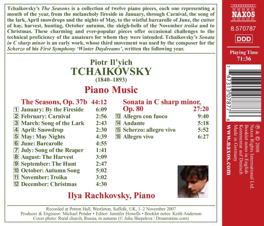 Tchaikovsky: The Seasons, Piano Sonata in C-Sharp Minor - slide-1