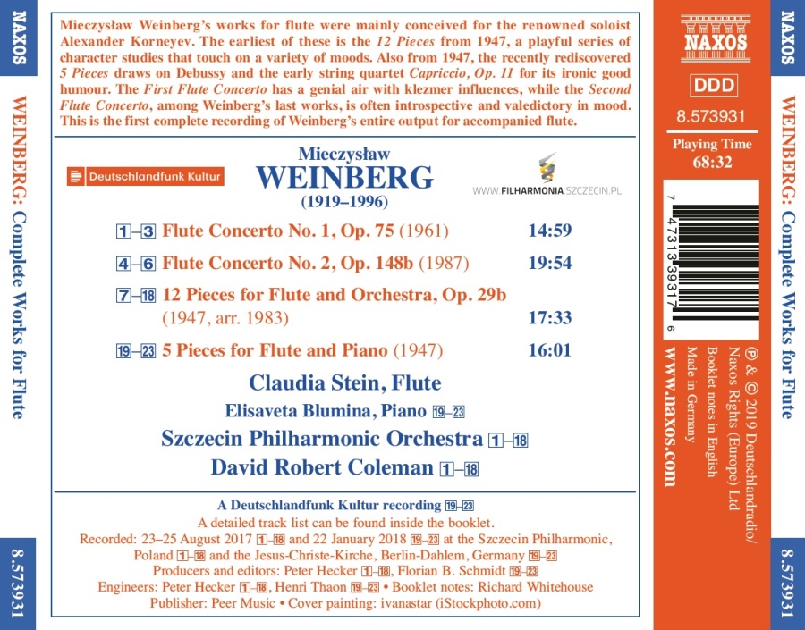 Weinberg: Flute Concertos Nos. 1 and 2; Pieces for Flute and Orchestra - slide-1
