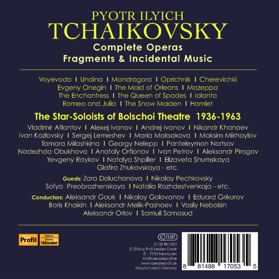 Tchaikovsky: Complete Operas, Fragments & Incidental Music - slide-1