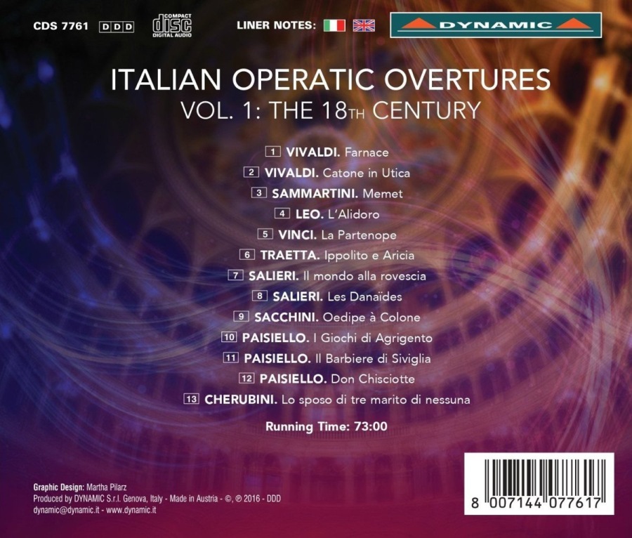 Italian Operatic Overtures Vol. 1, The 18th Century - Vivaldi; Vinci; Paisiello; Salierii; Sammartini - slide-1