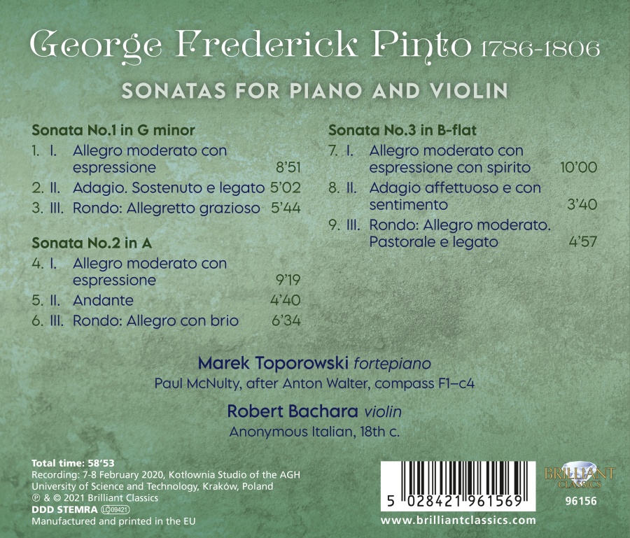 Pinto: Sonatas for Piano and Violin - slide-1