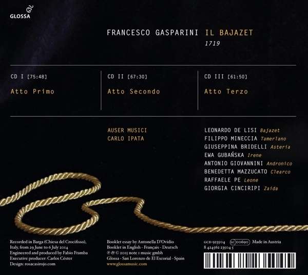 Gasparini: Il Bajazet, 1719 - Opera in 3 acts - slide-1