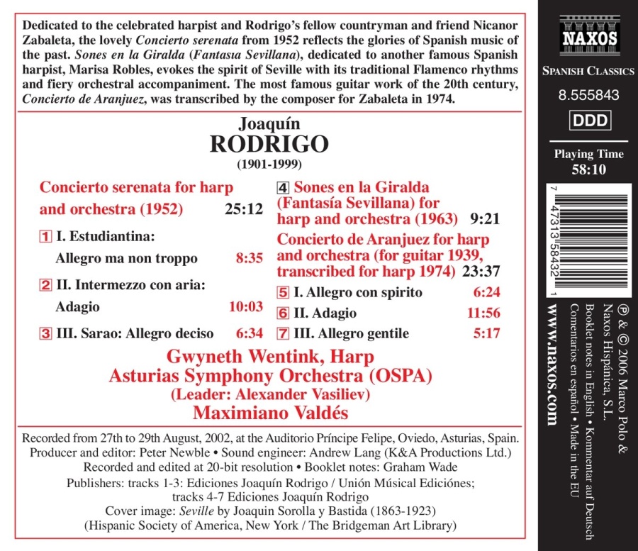 RODRIGO: Concierto serenata; Concierto de Aranjuez (Complete Orchestral Works, Vol. 9) - slide-1
