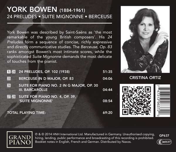 Bowen: 24 Preludes op. 102; Suite Mignonne; Berceuse - slide-1