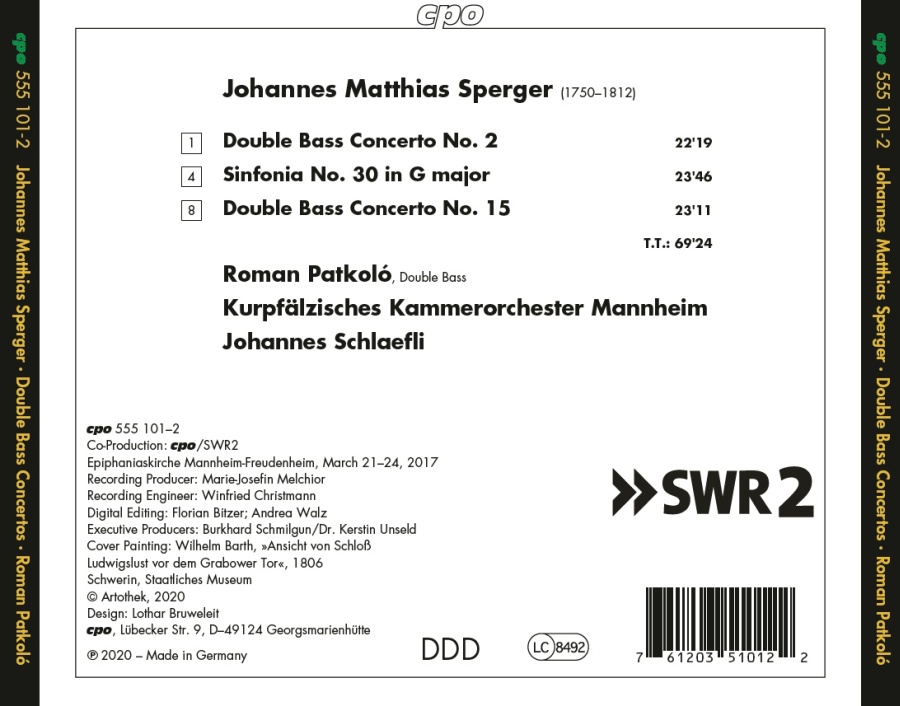 Sperger: Double Bass Concertos 2 & 15; Sinfonia No. 30 - slide-1