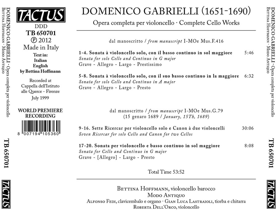 Gabrielli: Opera completa per violoncello - slide-1
