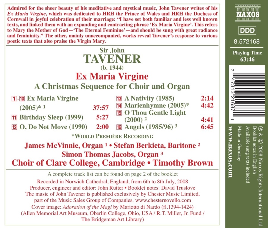 Tavener: Ex Maria Virgine - slide-1