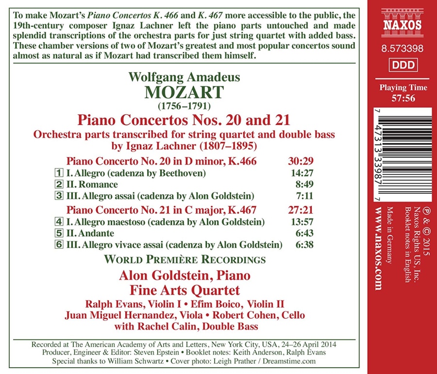 Mozart: Piano Concertos Nos. 20 & 21 (aranżacja Ignaz Lachner) - slide-1