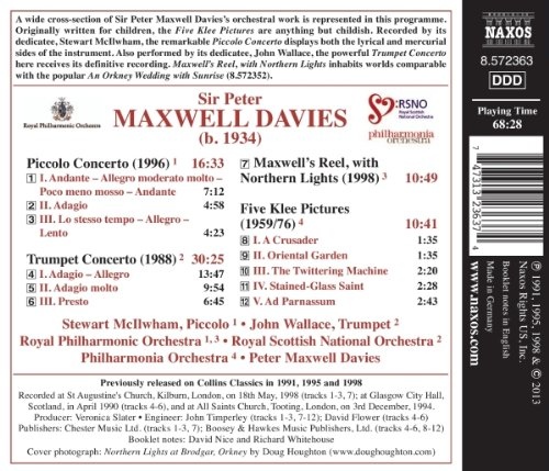 MAXWELL DAVIES: Trumpet Concerto, Piccolo Concerto, Five Klee Pictures - slide-1