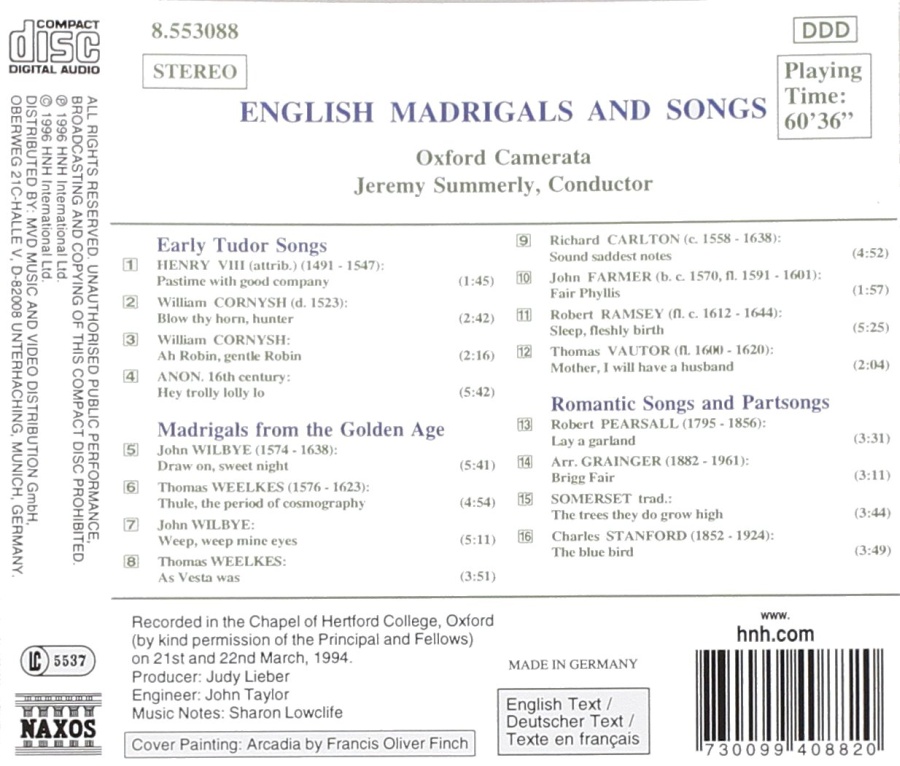 English English Madrigals and Songs from Henry VIII to the 20th Century - slide-1