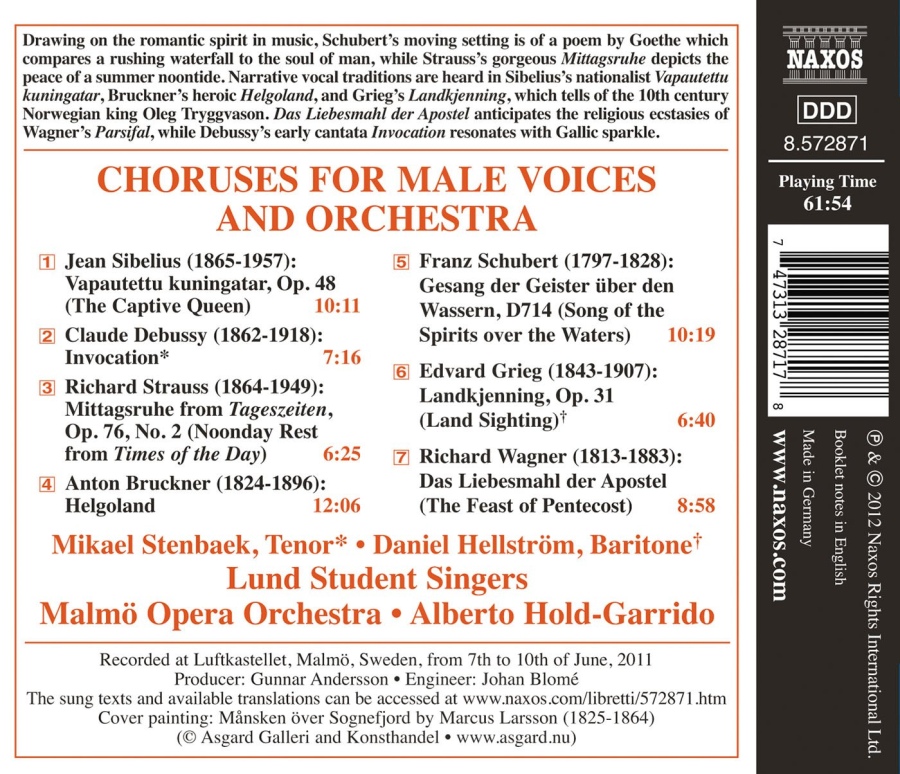 Choruses for Male Voices & Orchestra - Sibelius, Debussy, R. Strauss, Bruckner, Schubert, Grieg, Wagner - slide-1