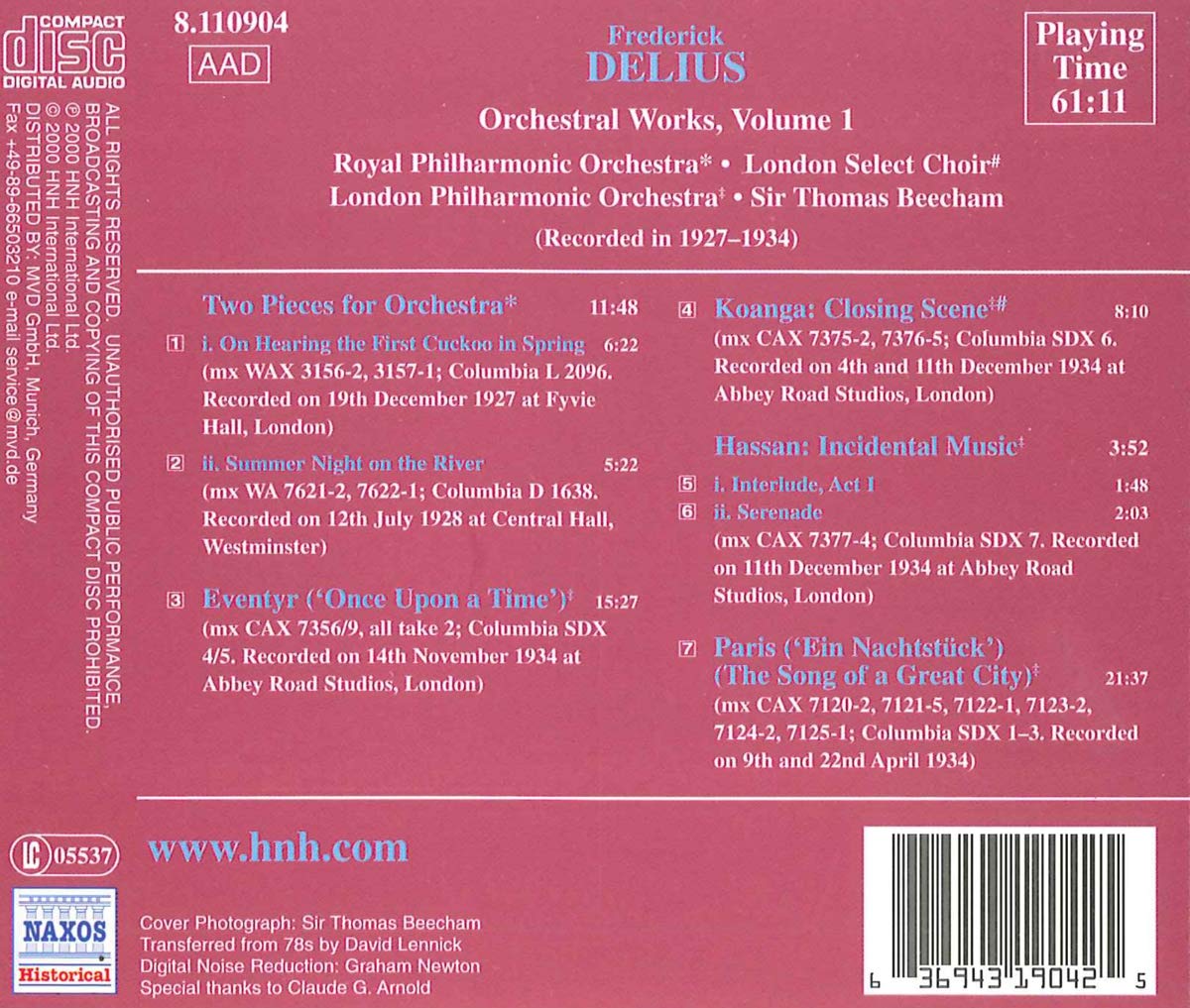Delius: Orchestral Works Vol.1 - slide-1