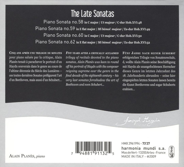 HAYDN EDITION  /  Piano Sonatas Vol. 2 - The Late Sonatas nos. 58 - 60 & 62 - slide-1