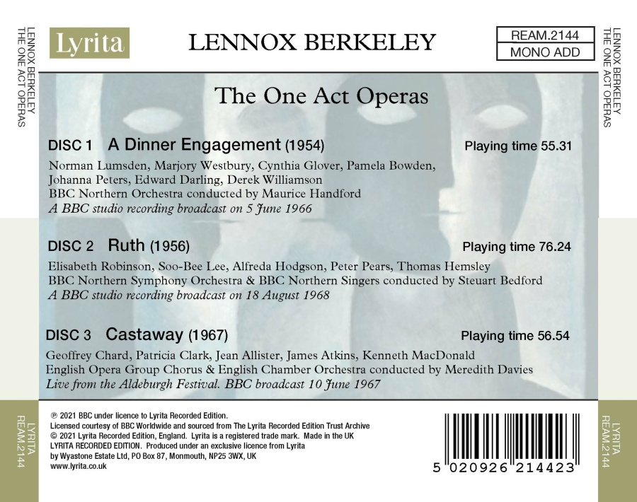 Berkeley: Three One Act Operas - slide-1