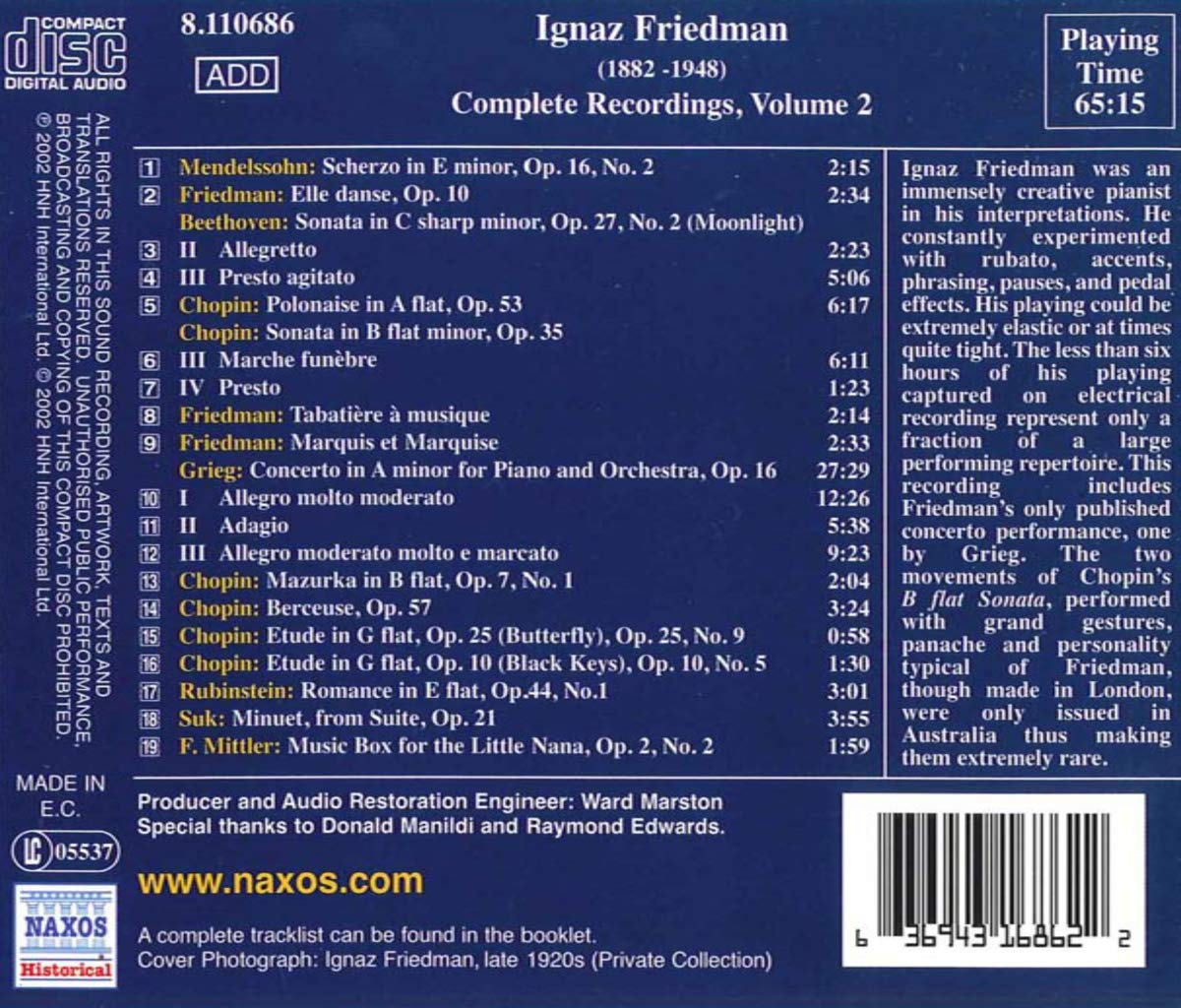 Ignaz Friedman - Complete Recordings Vol.2 - slide-1