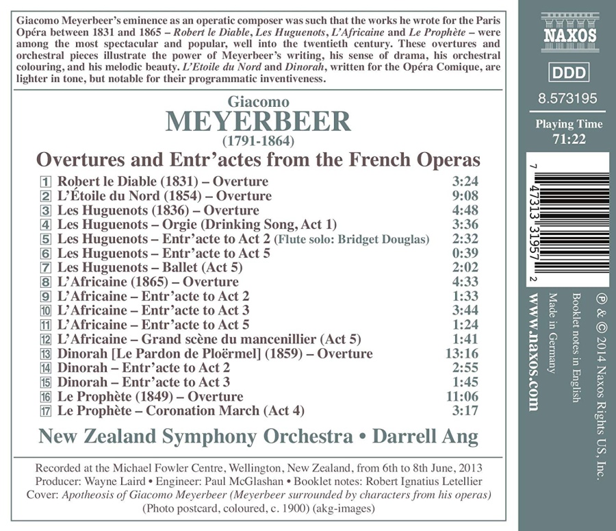 Meyerbeer: Overtures and Entr’actes from Robert le Diable, L’Etoile du Nord, Les Huguenots, L’Africaine, Dinorah, Le Prophète - slide-1