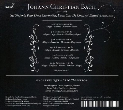 Bach, J.C.: ‘Sei Sinfonia’ London 1782 - ‘Sei Sinfonia Pour Deux Clarinettes, Deux Cors de Chasse et Basson’ - slide-1