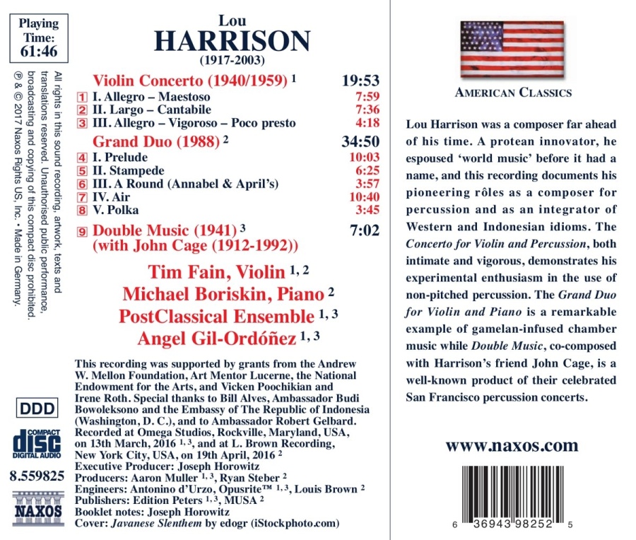 Harrison: Violin Concerto; Grand Duo; Double Music - slide-1