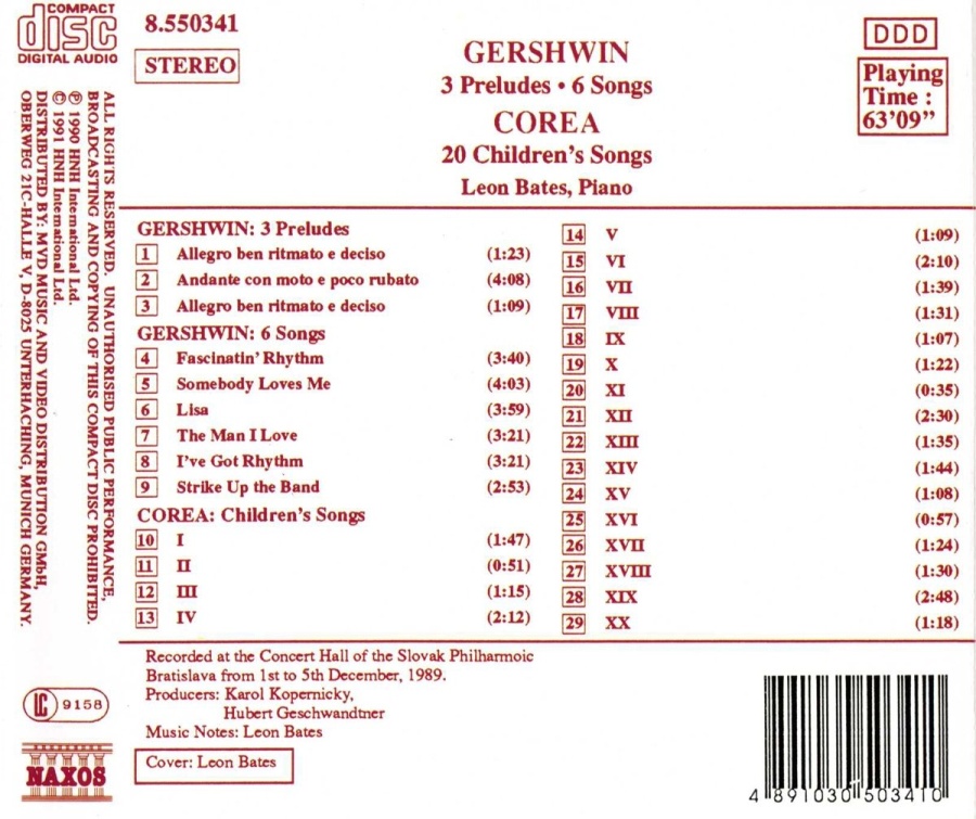 GERSHWIN: 6 Songs / COREA: Children's Songs - slide-1