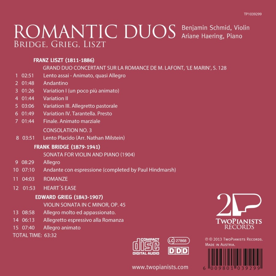 Liszt/Bridge/Grieg: Romantic Duos - slide-1