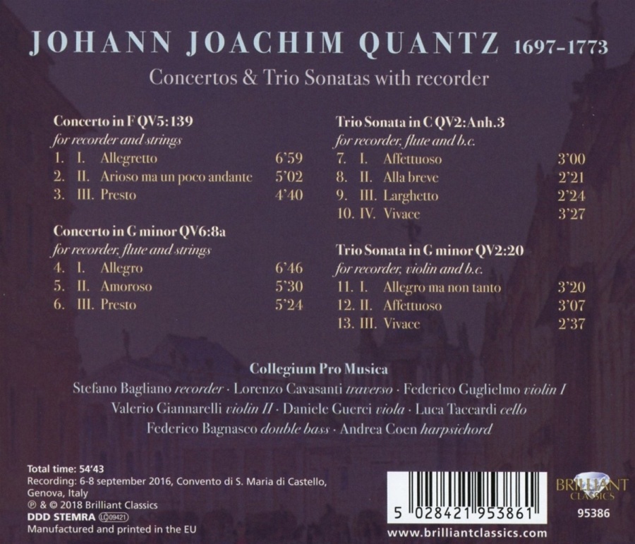 Quantz: Concertos & Trio Sonatas with Recorder - slide-1