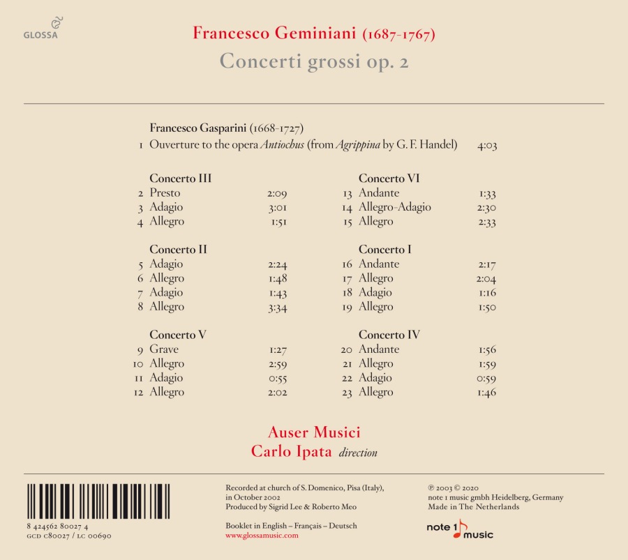 Geminiani: Concerti grossi op. 2 - slide-1