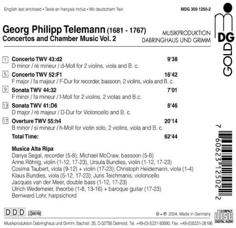 Telemann: Concertos & chamber music vol. 2 - slide-1
