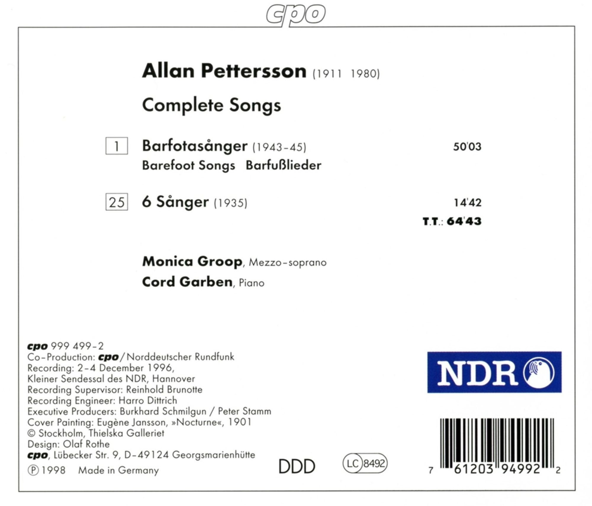 PETTERSSON: Complete Songs - slide-1