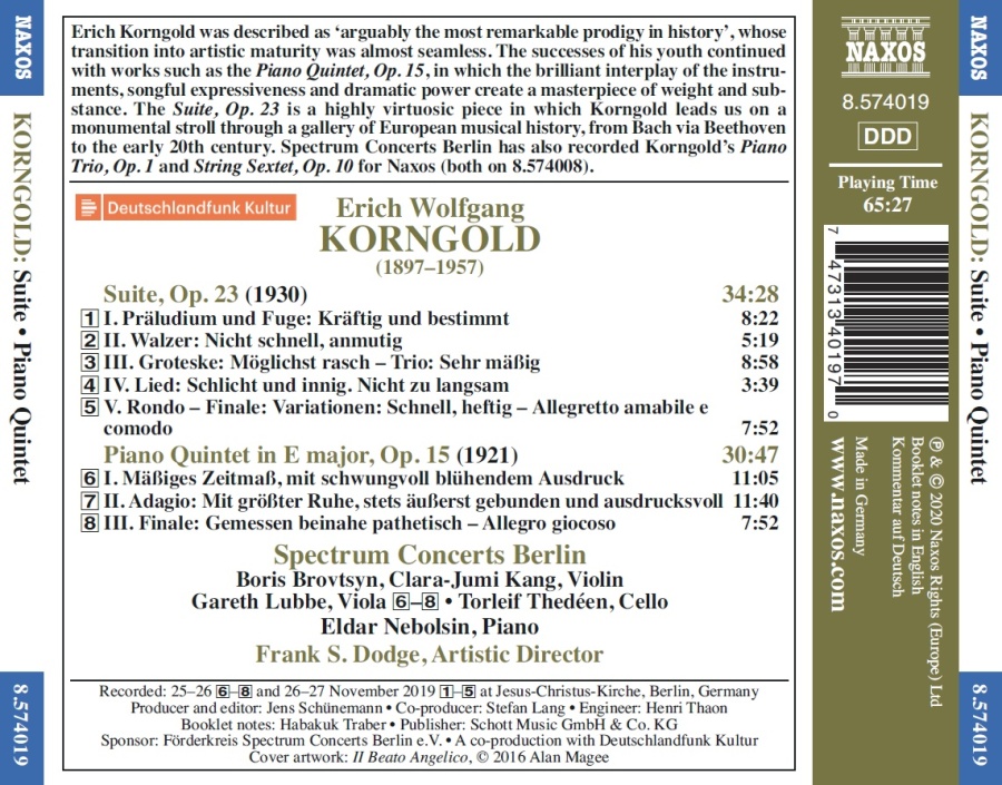 Korngold: Suite, Op. 23; Piano Quintet, Op. 15 - slide-1