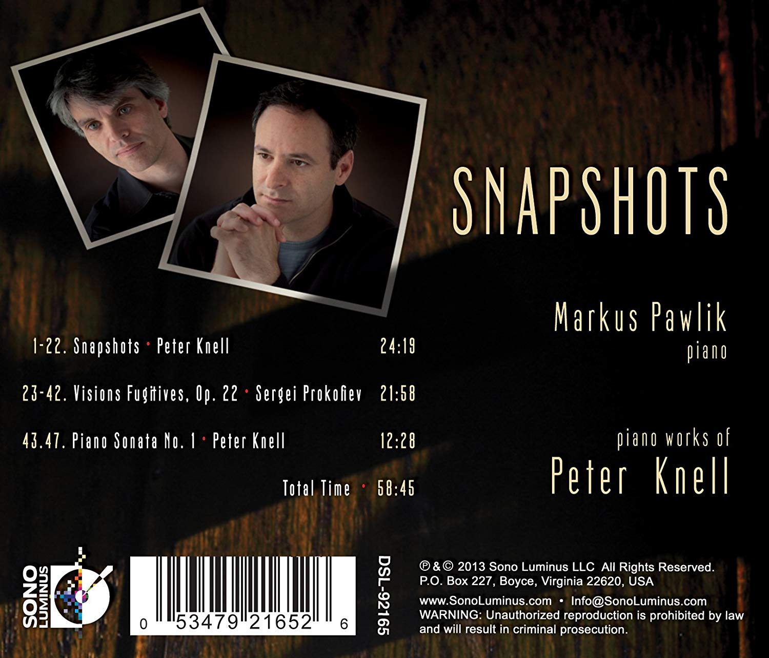 Knell: Snapshots & Piano Sonata No. 1 Prokofiev: Visions Fugitives - slide-1