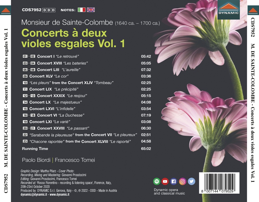 Sainte-Colombe: Concerts à deux violes esgales Vol. 1 - slide-1