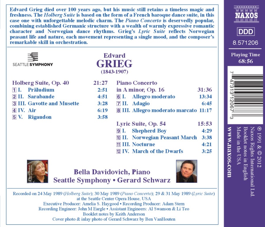 GRIEG: Piano Concerto; From Holberg's Time; Lyric Suite - slide-1