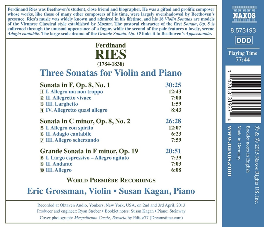 Ries: 3 Sonatas for Violin and Piano - slide-1