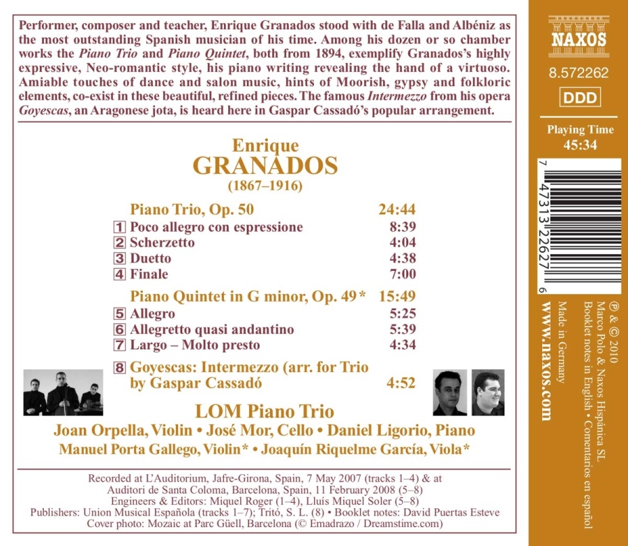 Granados: Piano Trio, Piano Quintet - slide-1