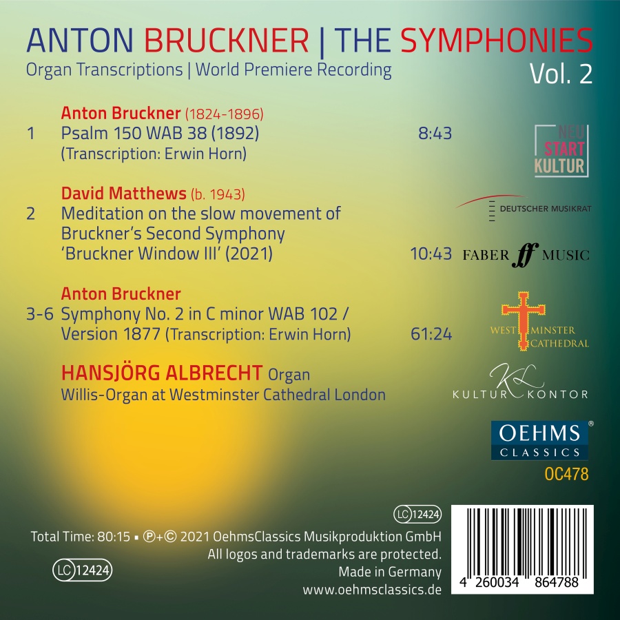 Bruckner: The Symphonies Vol. 2 (Organ Transcriptions) - slide-1