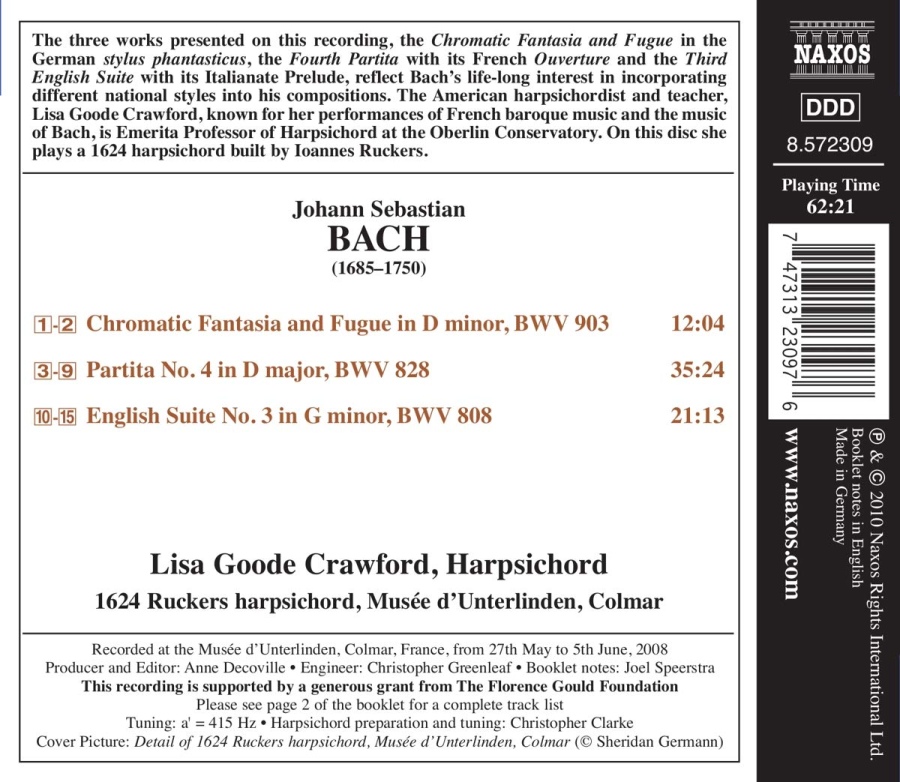 BACH: Chromatic Fantasia and Fugue, Partita No. 4, English Suite No. 3 - slide-1