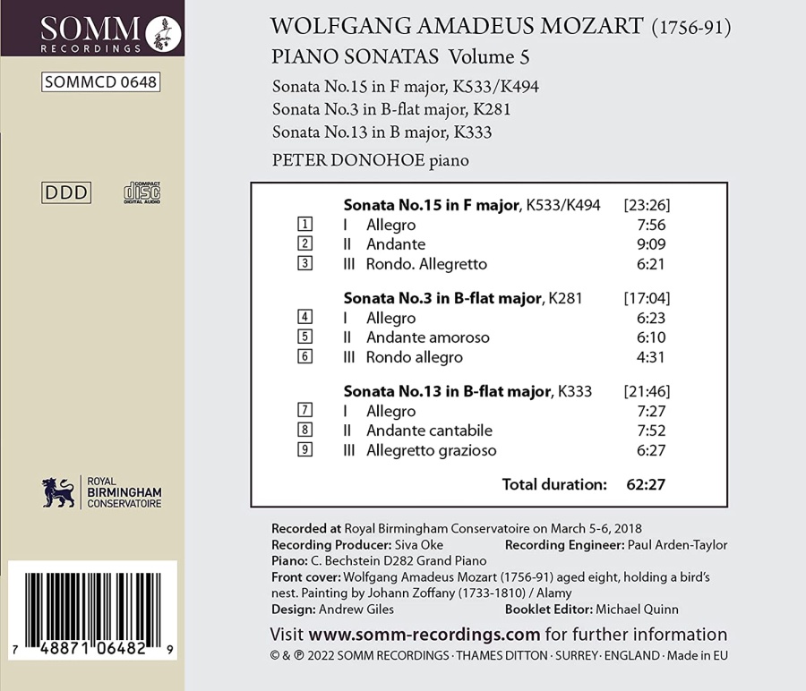 Mozart: Piano Sonatas Vol. 5 - slide-1