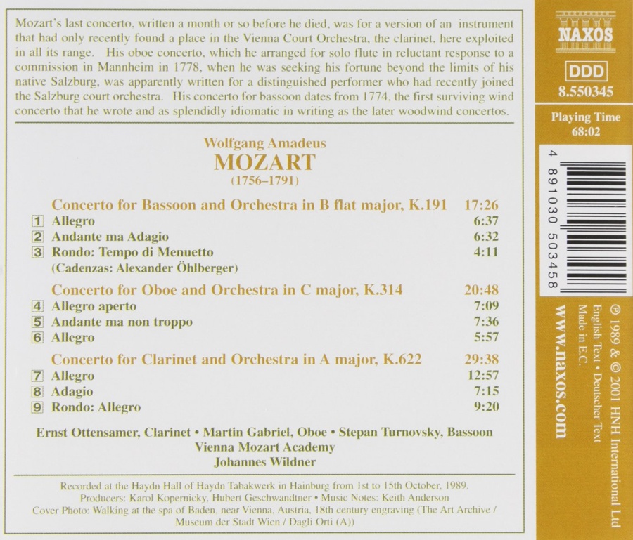 Mozart: Bassoon Concerto, Oboe Concerto, Clarinet Concerto - slide-1