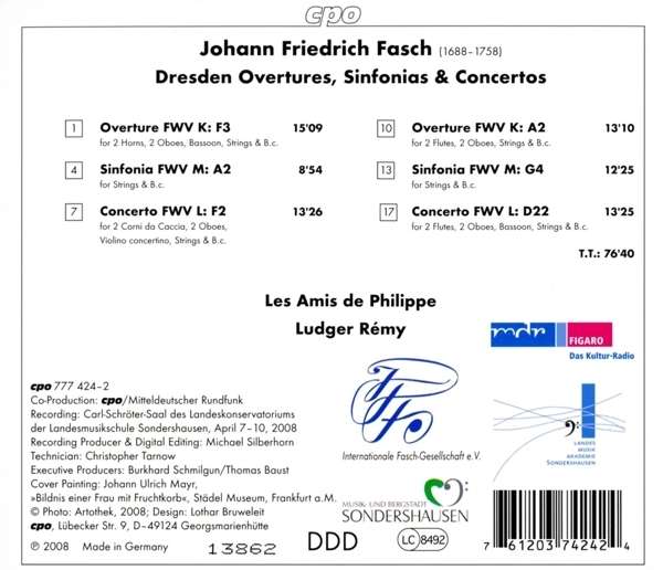 Fasch: Dresden Overtures, Sinfonias & Concertos - slide-1