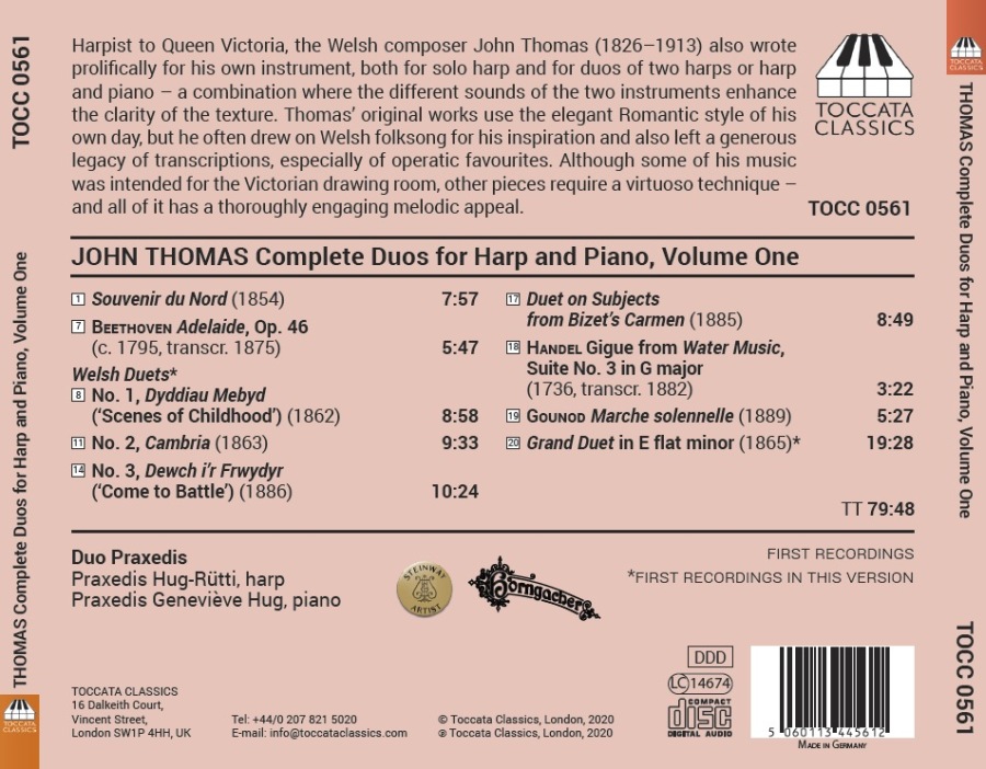 Thomas: Complete Duos for Harp and Piano, Vol. 1 - slide-1