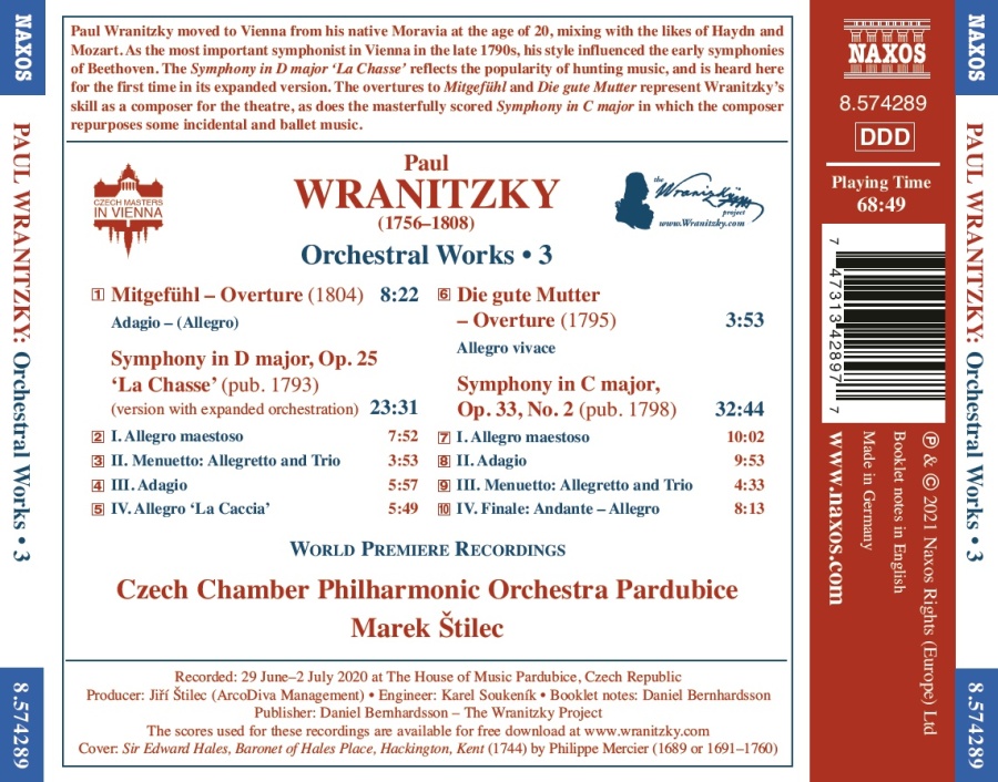 Wranitzky: Orchestral Works, Vol. 3 - slide-1