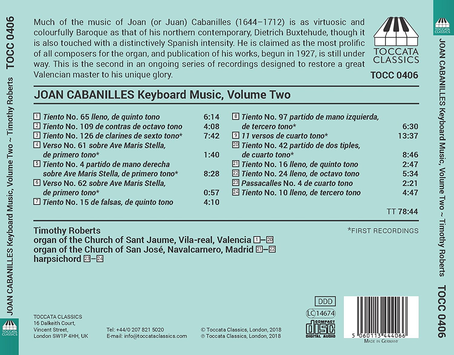 Cabanilles: Keyboard Music Vol. 2 - slide-1
