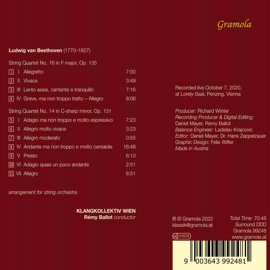 Beethoven: Quartets Op. 135 & 131 arrangement for string orchestra - slide-1